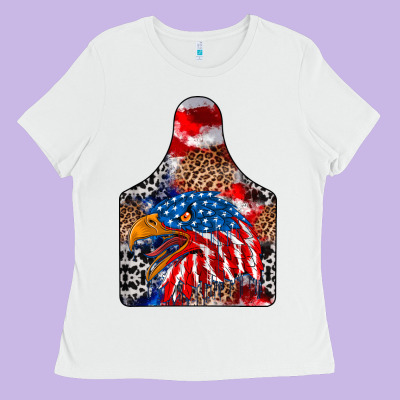 America Ladies Tee Designed By Cowhidedigitalart
