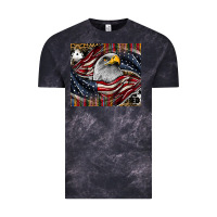 Cloud Black American eagle Vintage Tee - CowhideDigitalArt