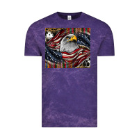 Cloud Purple American eagle Vintage Tee - CowhideDigitalArt