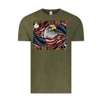 Vintage Olive American eagle Vintage Tee - CowhideDigitalArt