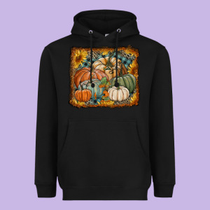 Pumpkins With Sunflowers Heavyweight Hoodie Designed By Ranaportraitstore