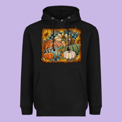 Pumpkins With Sunflowers Heavyweight Hoodie Designed By Ranaportraitstore