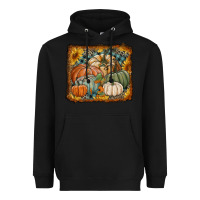 Black pumpkins with sunflowers Heavyweight Hoodie - RanaPortraitStore