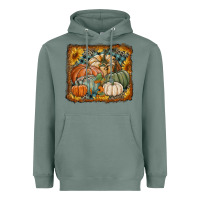 Sage pumpkins with sunflowers Heavyweight Hoodie - RanaPortraitStore