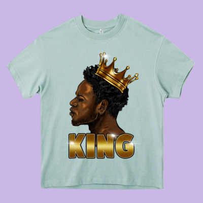 Black King Heavy Core Tee Designed By Fadigitalartstudio