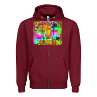 Burgundy Loaded Tea Junkie Zipper Hoodie - Jasminsmagicworld