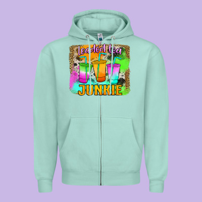 Loaded Tea Junkie Zipper Hoodie Designed By Jasminsmagicworld