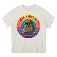 Retro Sunset Just A Girl Who Loves Bigfoot Heavy Core Tee | Teevron