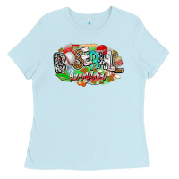 Baby Blue baseball grandma Ladies Tee - CowhideDigitalArt