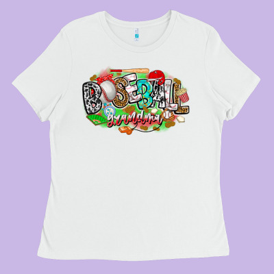 Baseball Grandma Ladies Tee Designed By Cowhidedigitalart