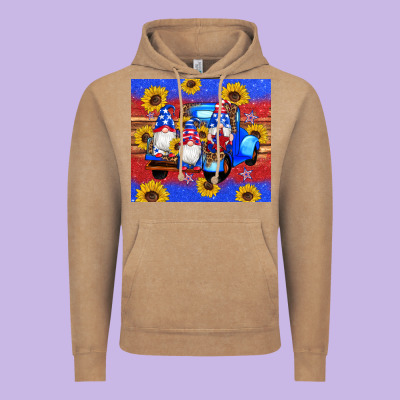 American Flag Gnomes Truck Sunflowers Star Leopard Glitter Vintage Hoodie Designed By Artiststas