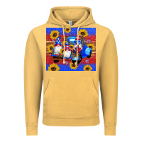 Vintage Mustard American flag gnomes truck sunflowers star leopard glitter Vintage Hoodie - Artiststas