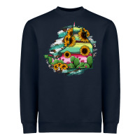 Navy Campeche State Of Mexico Map Heavyweight Sweatshirt - RanaPortraitStore
