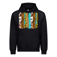 Black turquoise sunflowers cowhide leopard glitter background Urban Hoodie - RanaPortraitStore