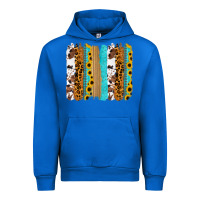 Cobalt turquoise sunflowers cowhide leopard glitter background Urban Hoodie - RanaPortraitStore