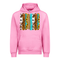 Fuchsia Pink turquoise sunflowers cowhide leopard glitter background Urban Hoodie - RanaPortraitStore