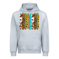 Heather Grey turquoise sunflowers cowhide leopard glitter background Urban Hoodie - RanaPortraitStore
