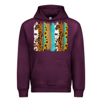 Mauve Wine turquoise sunflowers cowhide leopard glitter background Urban Hoodie - RanaPortraitStore