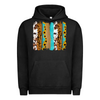 Pigment Black turquoise sunflowers cowhide leopard glitter background Urban Hoodie - RanaPortraitStore