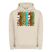 Pigment French Oak turquoise sunflowers cowhide leopard glitter background Urban Hoodie - RanaPortraitStore