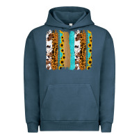 Pigment Midnight Navy turquoise sunflowers cowhide leopard glitter background Urban Hoodie - RanaPortraitStore