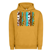 Pigment Peanut Butter turquoise sunflowers cowhide leopard glitter background Urban Hoodie - RanaPortraitStore