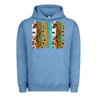 Pigment Pebble Blue turquoise sunflowers cowhide leopard glitter background Urban Hoodie - RanaPortraitStore