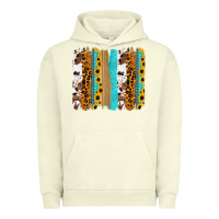 Pigment Pistachio turquoise sunflowers cowhide leopard glitter background Urban Hoodie - RanaPortraitStore