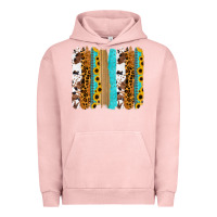 Pigment Salmon turquoise sunflowers cowhide leopard glitter background Urban Hoodie - RanaPortraitStore