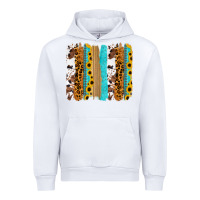 White turquoise sunflowers cowhide leopard glitter background Urban Hoodie - RanaPortraitStore