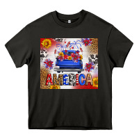 Asphalt Fourth Of July America Truck Heavy Core Tee - FaDigitalArtStudio