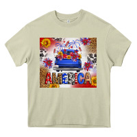 Fourth Of July America Truck Heavy Core Tee | Teevron