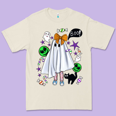 Cute Ghost Halloween Premium Tee Designed By Bundleandbundleshop