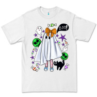 White cute ghost halloween Premium Tee - BundleAndBundleShop