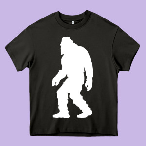 Bigfoot Walking Silhouette Heavy Core Tee Designed By Artisfamous