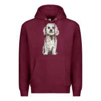Burgundy bichon frise dog Premium Hoodie - BarkalooDesign