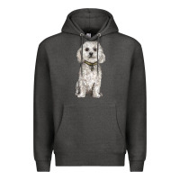 Charcoal Heather bichon frise dog Premium Hoodie - BarkalooDesign