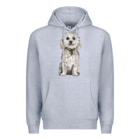 Heather Grey bichon frise dog Premium Hoodie - BarkalooDesign