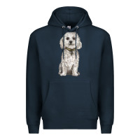 Navy bichon frise dog Premium Hoodie - BarkalooDesign