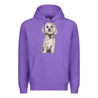 Purple bichon frise dog Premium Hoodie - BarkalooDesign