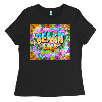 Black Beach Life Ladies Tee - CowhideDigitalArt