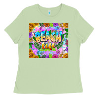 Matcha Beach Life Ladies Tee - CowhideDigitalArt