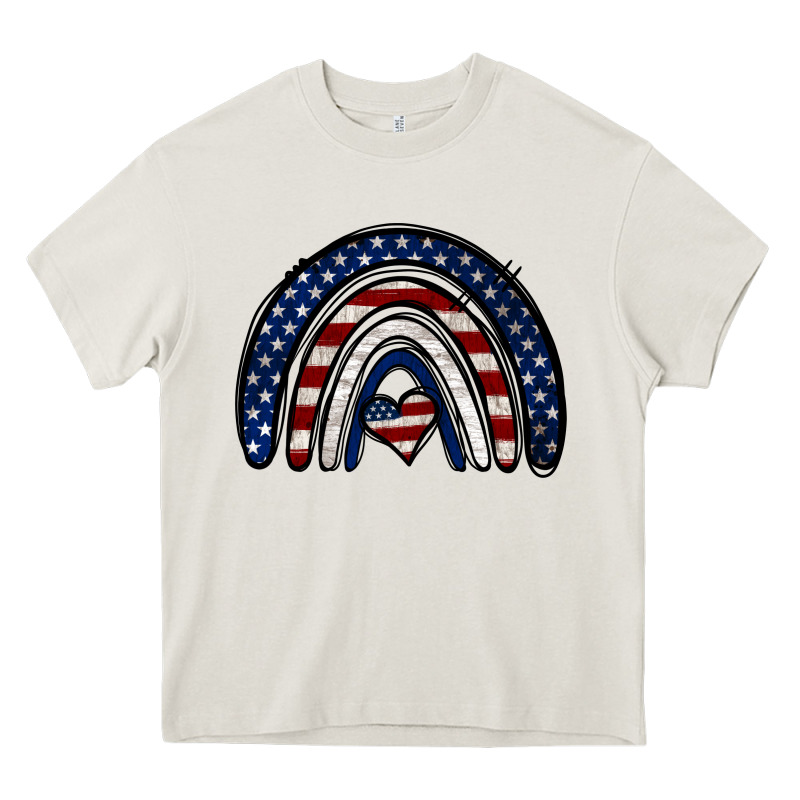 Usa American Flag Rainbow Heavy Core Tee by Jasminsmagicworld | Teevron