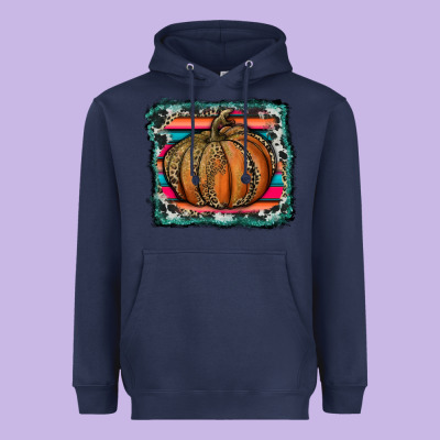 Leopard Pumpkin With Serape Background Heavyweight Hoodie Designed By Ranaportraitstore
