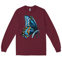 Burgundy Black Shallowtail Long Sleeve Tee - LillyAllenDesigns