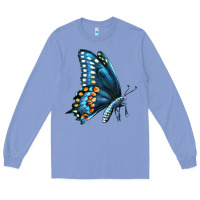 Colony Blue Black Shallowtail Long Sleeve Tee - LillyAllenDesigns