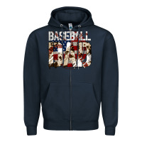 Navy baseball dad Zipper Hoodie - Jasminsmagicworld