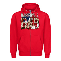 Red baseball dad Zipper Hoodie - Jasminsmagicworld