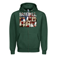 Sports Green baseball dad Zipper Hoodie - Jasminsmagicworld