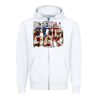 White baseball dad Zipper Hoodie - Jasminsmagicworld